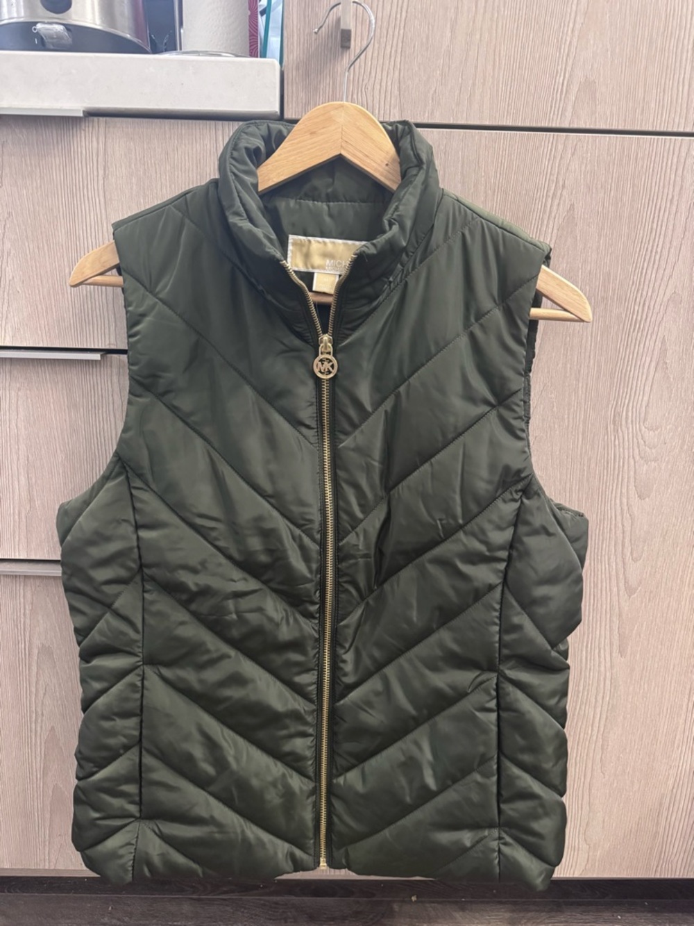 Michael Kors Dark Olive Quilted Puffer Vest (new with tags!)